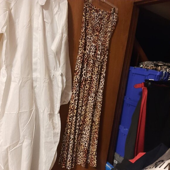 NEW TAG ! Anne Klein Leopard Print Maxi Dress Size M - Picture 1 of 4